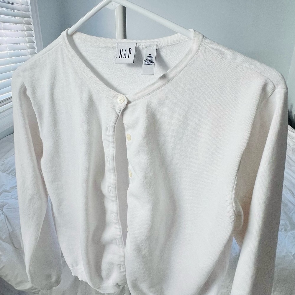 Gap white button up sweater
